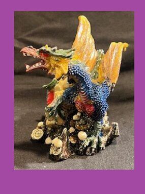 Blue Miniature Dragon Figurine 3 1/2" tall Green Medieval Fantasy 0154-PDK95
